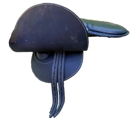 Exercise Racing Horse Saddle - Leather - Full Black /Training Saddle Fits all - NewEngland Tack