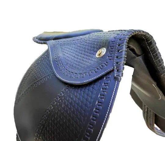 Exercise Racing Horse Saddle - Leather - Full Black /Training Saddle Fits all - NewEngland Tack