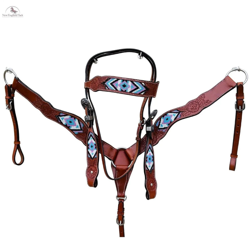 Headstall and Breast Collar Set - Leather NewEngland Tack