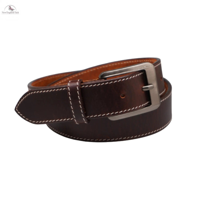 Resistance Belts - Premium Brown Heavy Duty Leather Belt for Men - Genuine Leather Belt for Work and Style NewEngland Tack