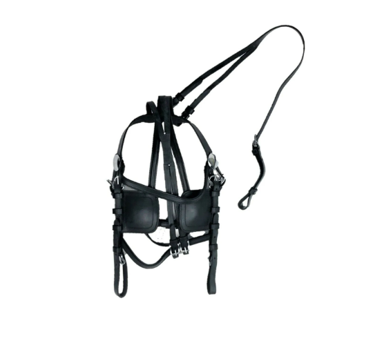 Pony Regular Horse Leather Driving Harness- Complete Set - Leather - Black