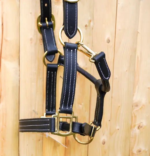 Triple Stitched Leather Halter