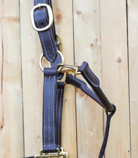 Triple Stitched Leather Halter