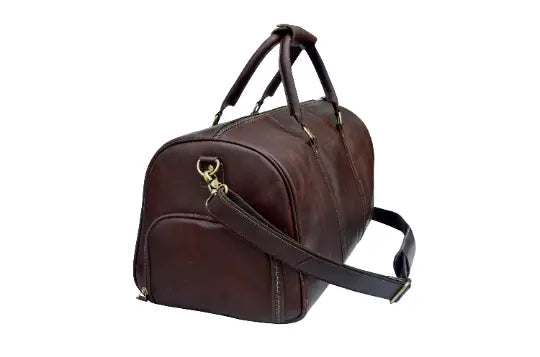 Leather Duffle Bag With Shoe Compartment, Large Weekender Bag, Vacation Holidays Travel Bag, Best Men Gift