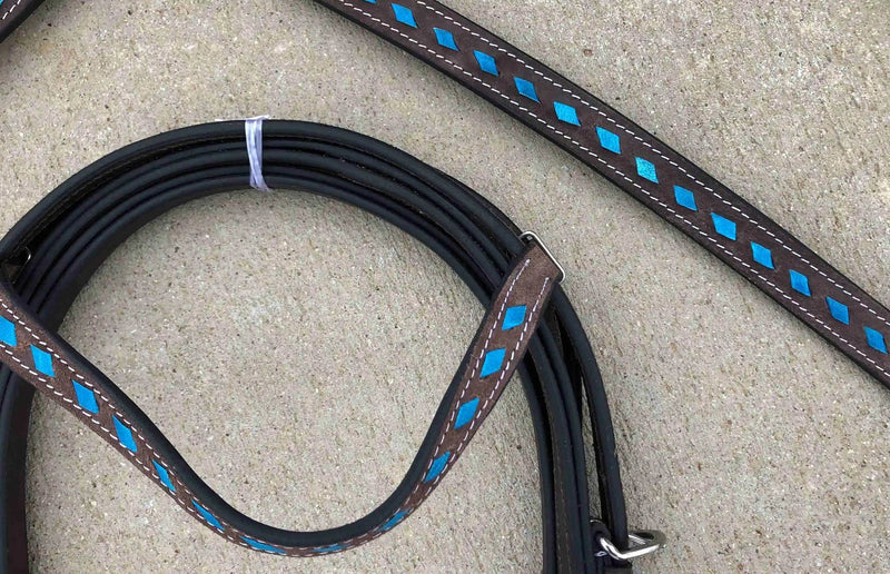 Headstall and Breast Collar Set with Reins and Girth - Two Colors - Leather