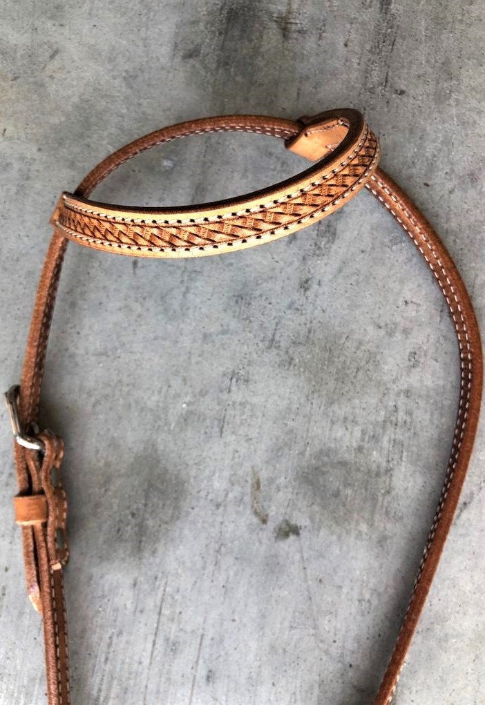 One Ear Headstall Western Horse Tack - Argentinean Leather